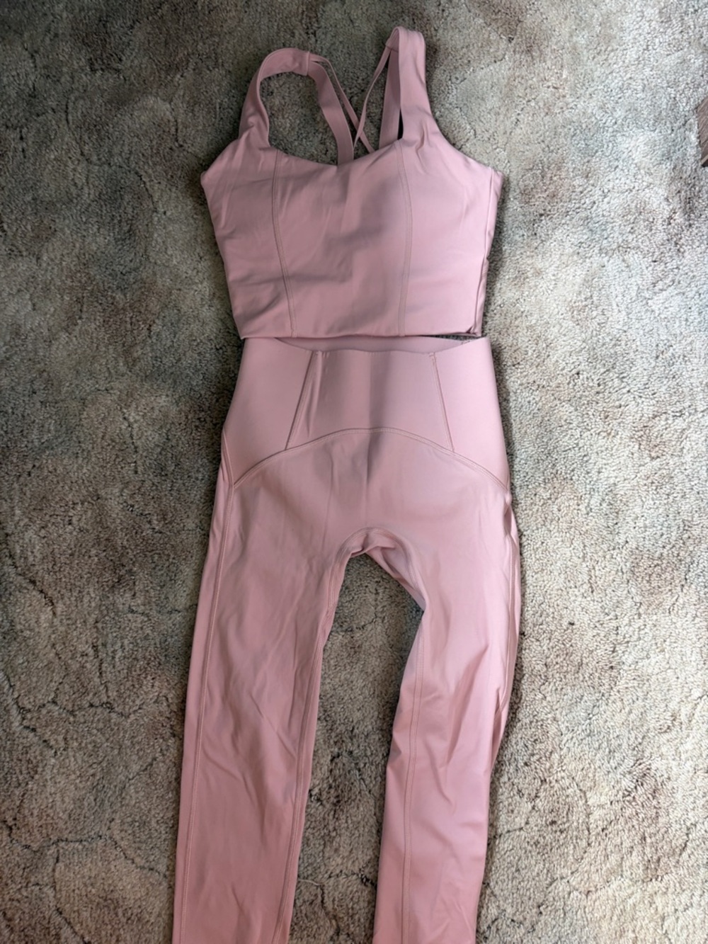 Women’s Dusty Pink sports bra and leggings